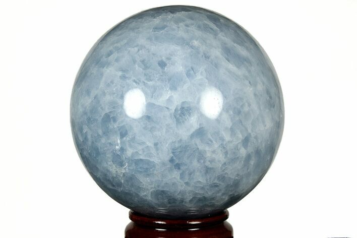 Polished Blue Calcite Sphere - Madagascar #216690